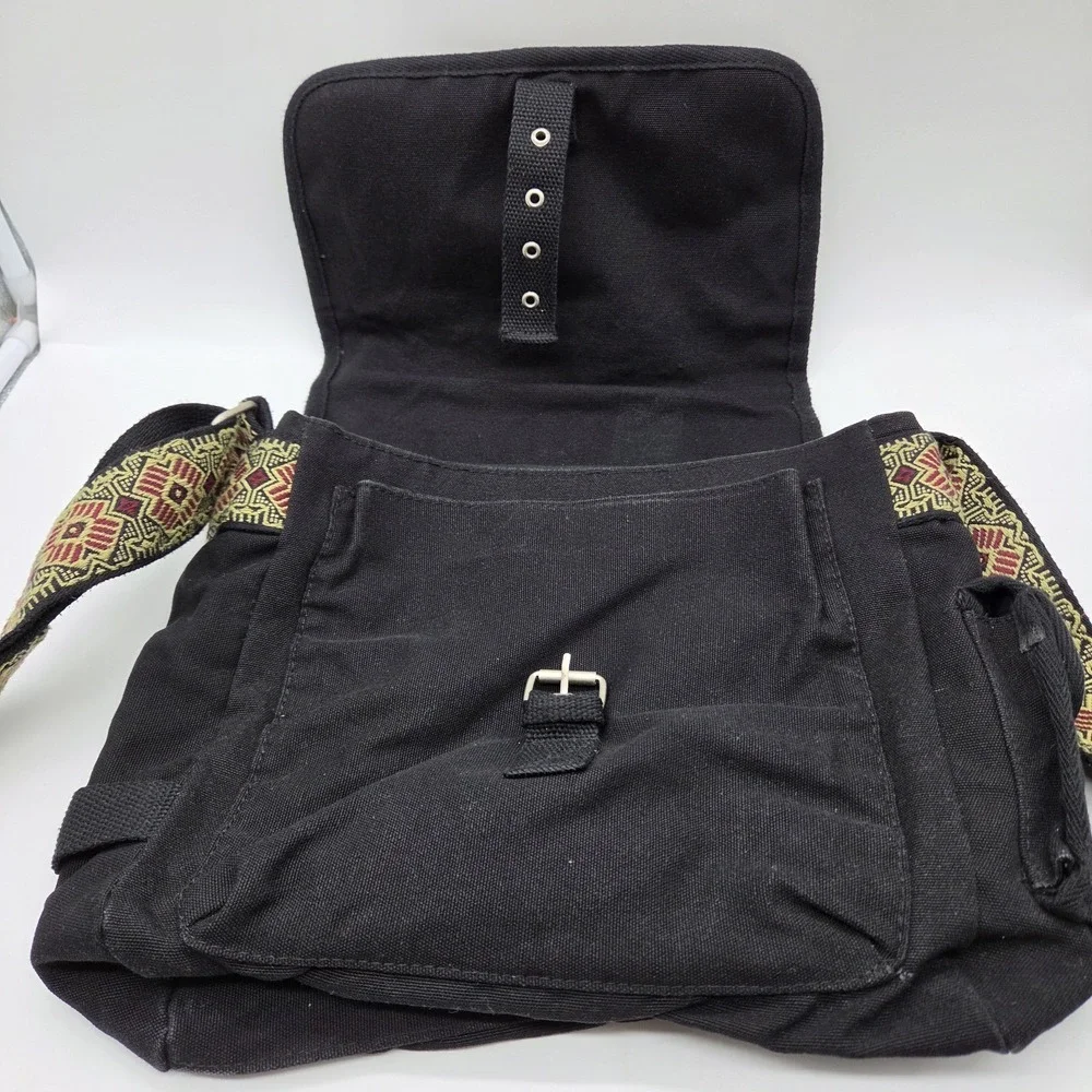 Vintage Rolling Stones Messenger Bag Rock & Roll Music Black Fabric